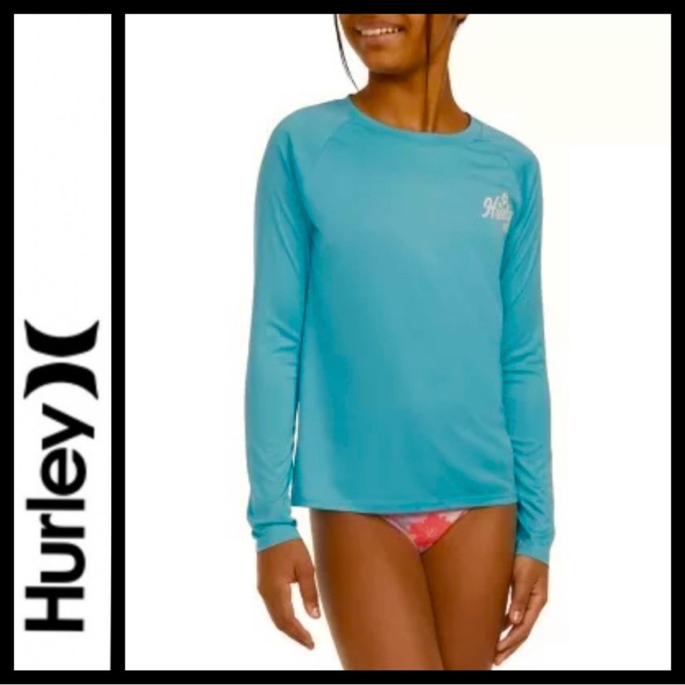 NWT Hurley Kids Swim Rash Guard - Blue